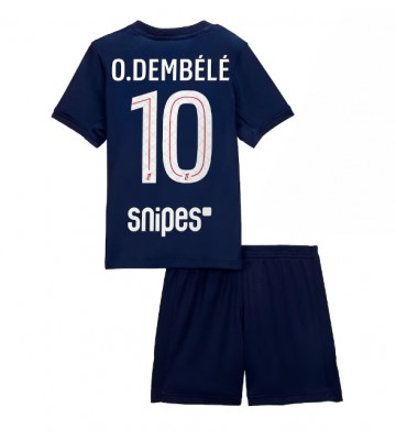 Paris Saint-Germain Ousmane Dembele #10 Primera Equipación Niños 2025-26 Manga Corta (+ Pantalones cortos)